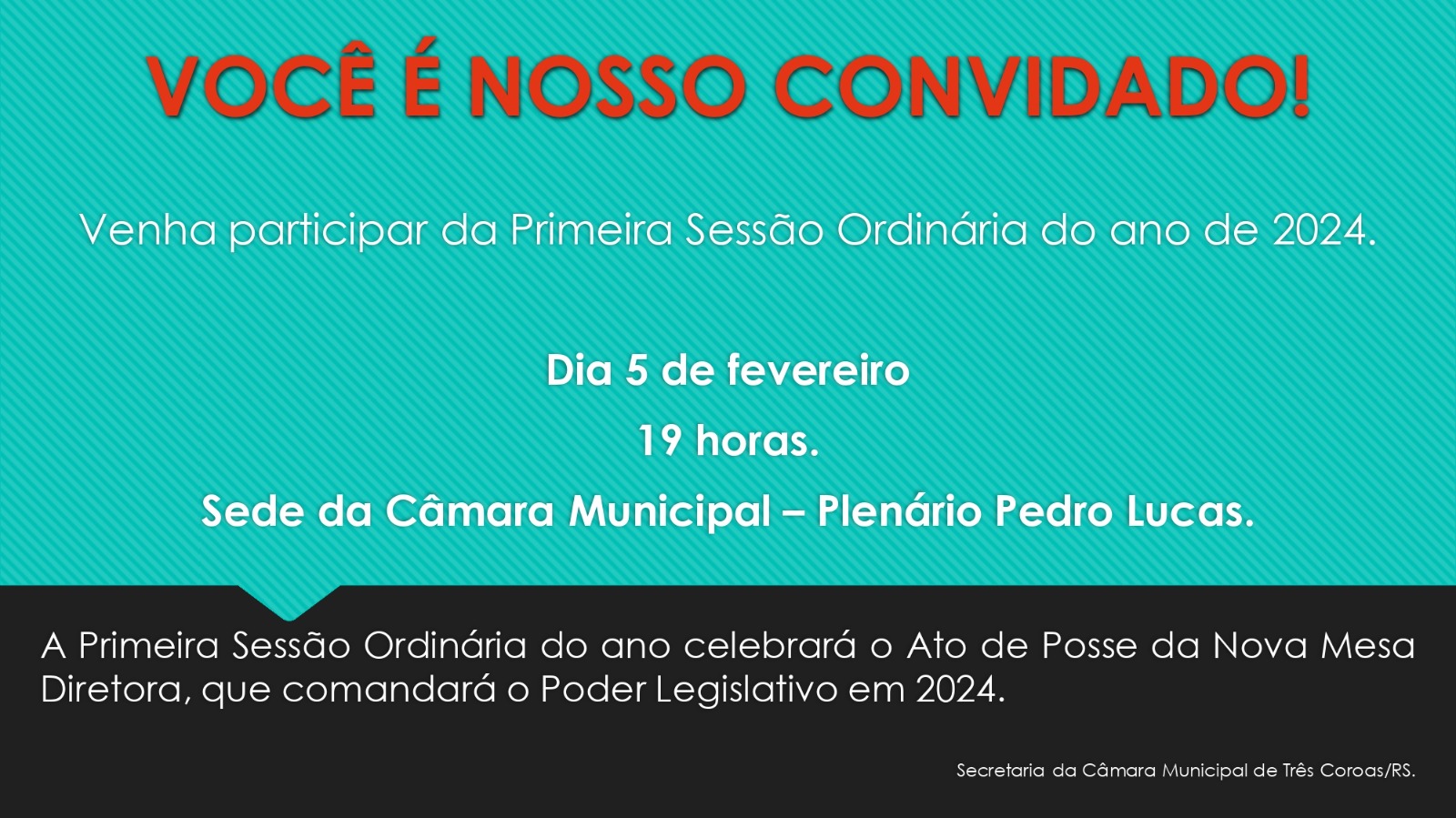 Convite - 1ª Sessão Ordinária de 2024